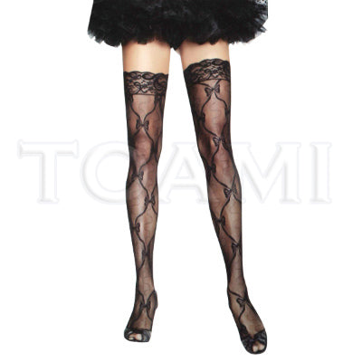 Ribbon Pattern Garter Stockings