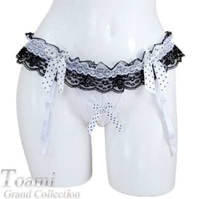 Pearl Embellished Lace Garter Shorts White