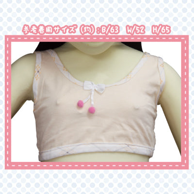 Ribbon Attached Check Line Camisole For Dolls