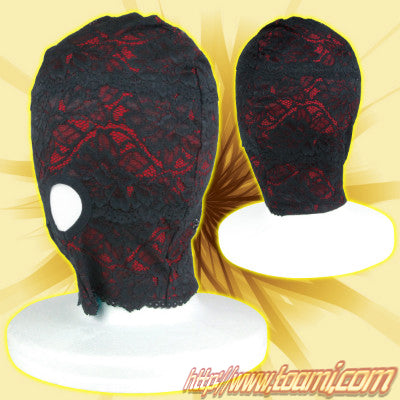 Lace Collar Open Mouth Mask Red