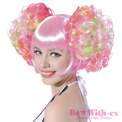 Brilliant Twin Curly Party Pink