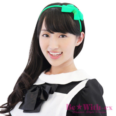 Fluorescent Ribbon Hairband Green