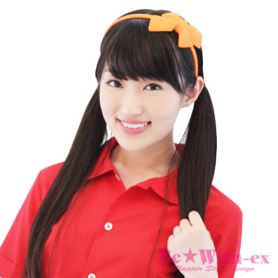 Fluorescent Ribbon Hairband Orange