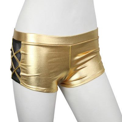 Metallic Side Spindle Mesh Pants