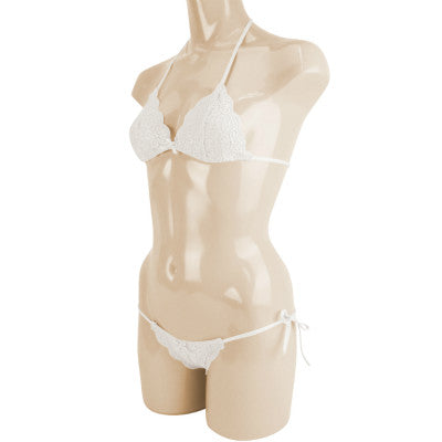 Stretch Flower All Lace Bra & Shorts White