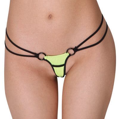 2Way Stretch Black Piping Pocket & Ball Attached G-String