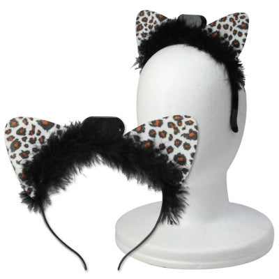 Illumination Cat Ear Headband White Animal Pattern