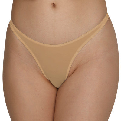 2Way Stretch Ultra-Thin High Leg T-Back Beige