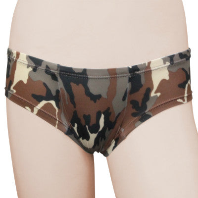 2Way Stretch Camouflage Print Full Back Brown