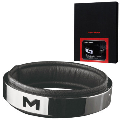 Black Marie Metal Collar Genuine Leather And Alloy