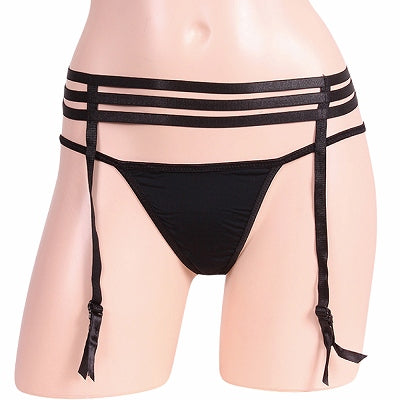 Geometric Line Garter & T-Back Set