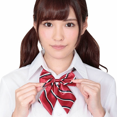 Kyun Kawaii School Ribbon Red Stripe