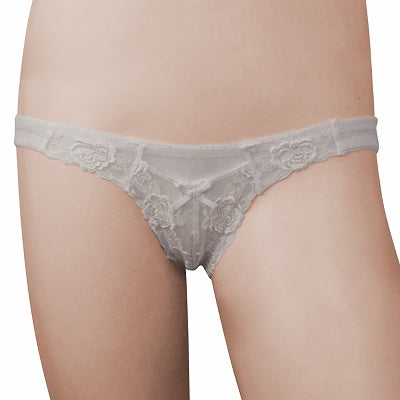 See-Through & Flower Lace Pocket-Full Back White