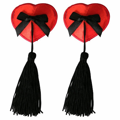 Nipple Tassel Heart & Ribbon Red