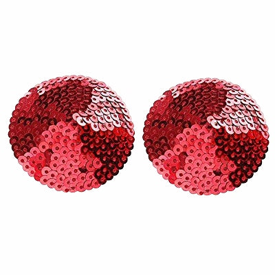 Nipple Cover Sequin Round Red