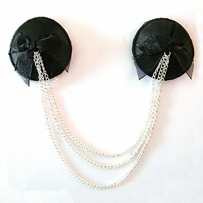 Nipple Cover Chain Decoration Black