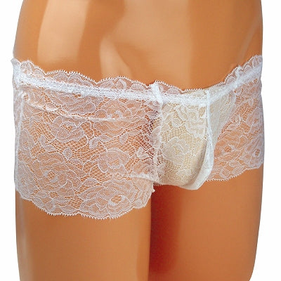 Mens Total Lace Boxer White