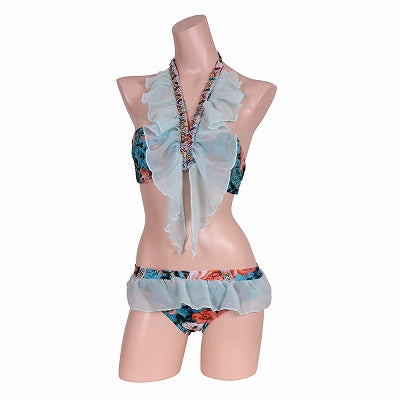 Frill Stylish Coordinate Bikini Blue