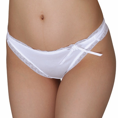 Glossy Smooth Frill Line Full Back White