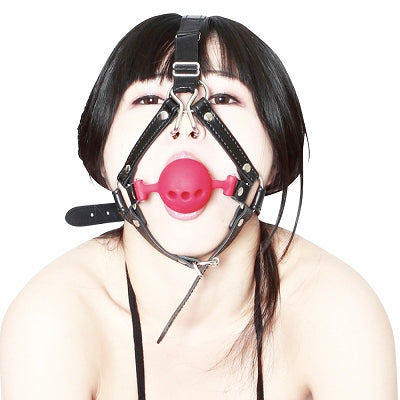 Sm-Vip Nose Hook Ball Gag Harness Red