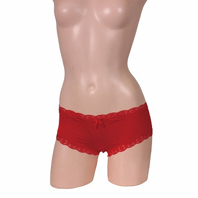 The First Step In Fashionable Polish Low-Rise Hip-Up Shorts Red