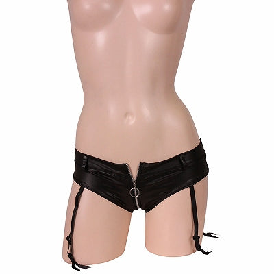 Maximum Stimulation Zipper Open Garter Shorts