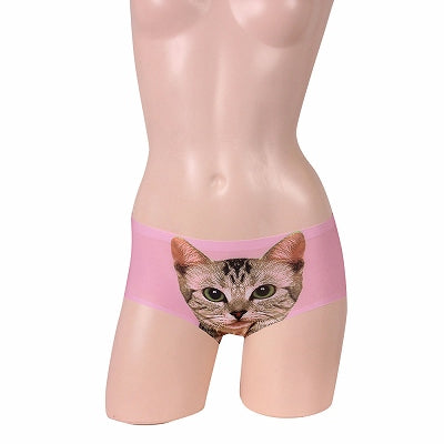 Cat Print Low Rise Boxer Pink