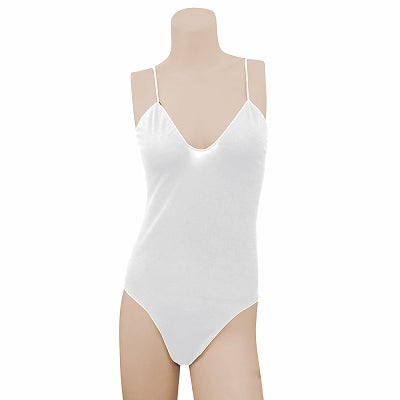 Gauze-Like Stretch Leotard White