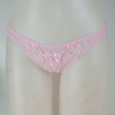 2L Size Lace & Sheer Ultra-Thin Full Back Pink