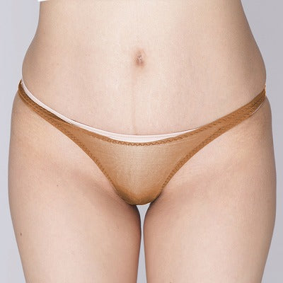 Ultra Thin Stretch High Leg Half Back Beige