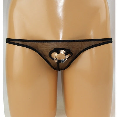 Ultra-Thin Panties With Hollow Ring T-Back Black