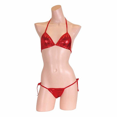 Bright And Contrast Metallic Bikini Red