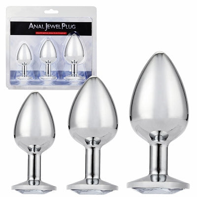 Anal Jewel Plug 3 Size Set