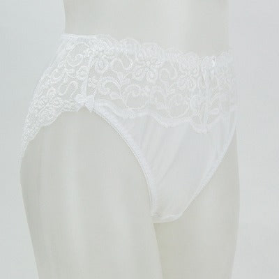 Glossy Soft Lace Full Back White Ll Size