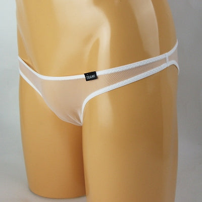 Men See-Through Ultra-Thin No-Seam Half-Back L White