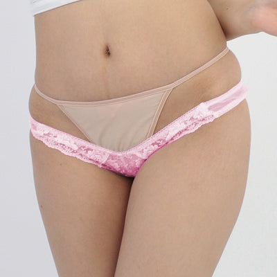 Ultra-Thin Lace Embroidery Low-Rise Ultra-Small Halfback In Pink