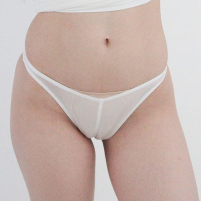 See-Through High-Leg Cut-In Halfback White