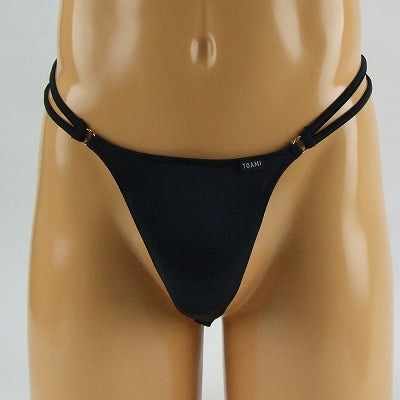 Mens 2Way Stretch Side Double String G-String Black