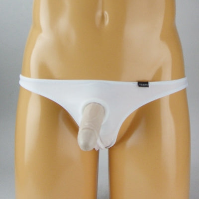 Mens 2Way Stretch Silicone Ring Embedded Full Back White M