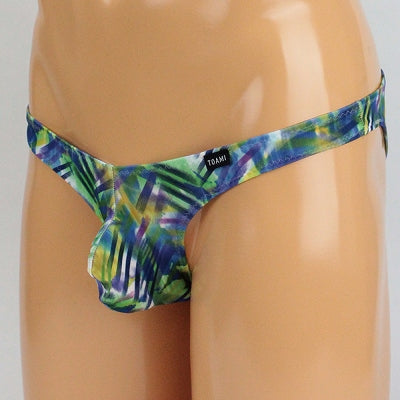 Mens Stretch Geometric Print Bulging Fullback Green