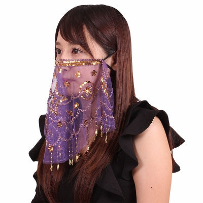 Night Mask Face Veil Purple