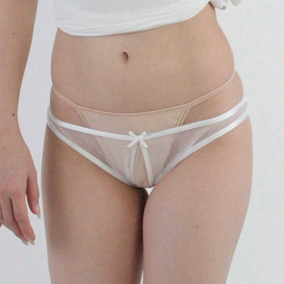 Sheer Sexy Crotchless Fullback White