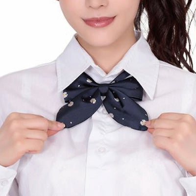 Kyun Cute School Ribbon Emblem Flower Navy