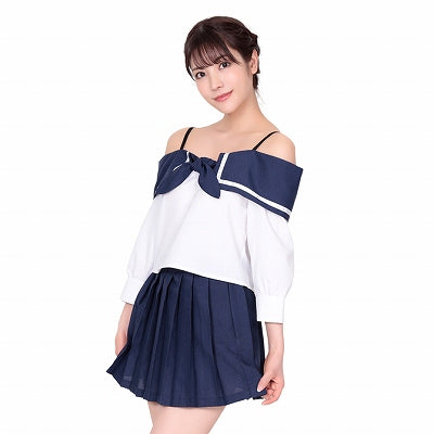 Loose Shoulder Sailor Uniform For The New Semester