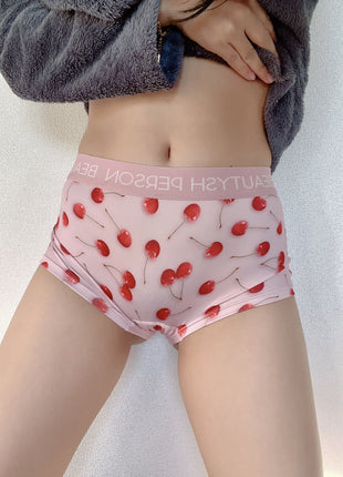 [Premium Used] Panties worn for two days with a cherry pattern