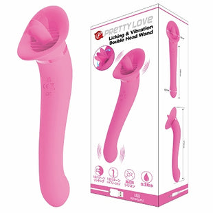 Pretty Love Licking & Vibration Double Head Wand