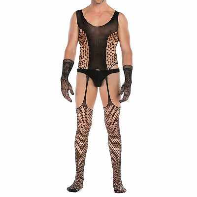 Mens Bodystocking With Gloves