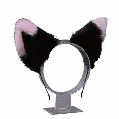 Erotic Cosplay Fluffy Ear Headband Black/Pink