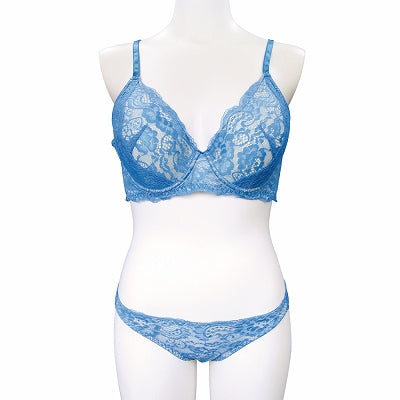 Lace Bra & Shorts Light Blue For Tomboys