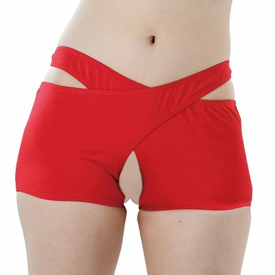 Unisex Crotch Open Crotch Separate Shorts Red